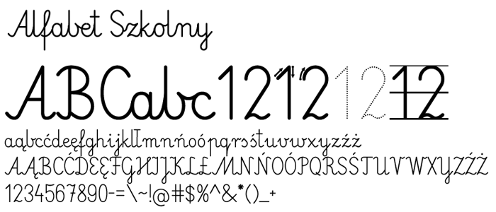 Czcionka Font Alfabet Szkolny